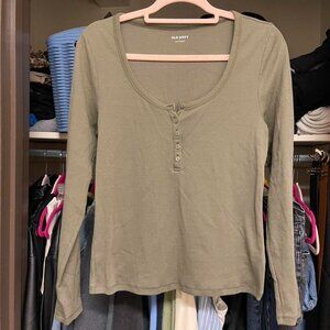 Old Navy Women's Green Henley